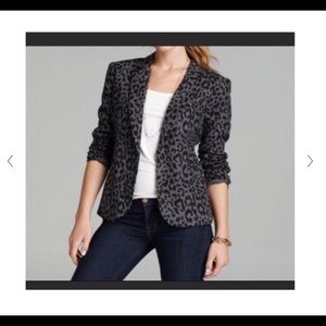 Joie leopard linen blazer sz 6